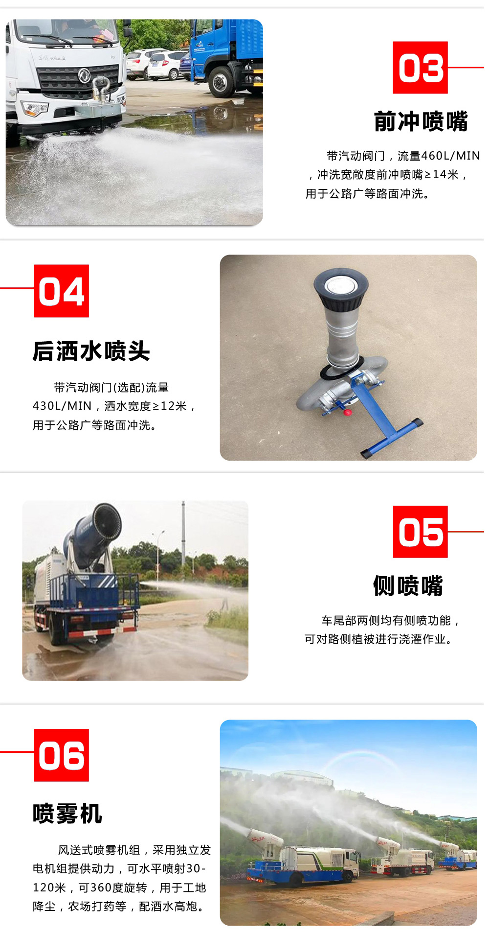 東風小多利卡抑塵灑水車國六5立方/30-40米霧炮